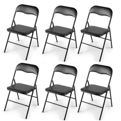 China 2022 Folding Chairs 6-Pack Modern Plastic Wedding Banquet Party Event Chair Black Hotel Convertible Premium for sale