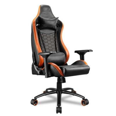 China 2022 YUJUN Office Furniture Steel Base Convertible Gaming Chair Orange E-sport Racing Game Chairs PU Casters Sillas Gamer for sale