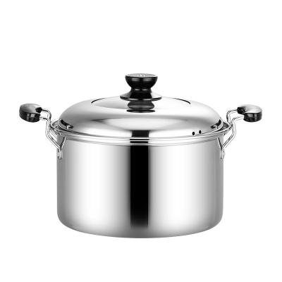 China Large Capacity Sustainable Cooking Pot American Style Stainless Steel Soup Congee Pan Pan Induction Cooker Universal Top Pot for sale