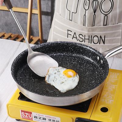 China Stainless Steel Frying Pan Induction Cooking Panela Panci Pan Nonstick Medical Stone Frying Sustainable Natural Pan for sale