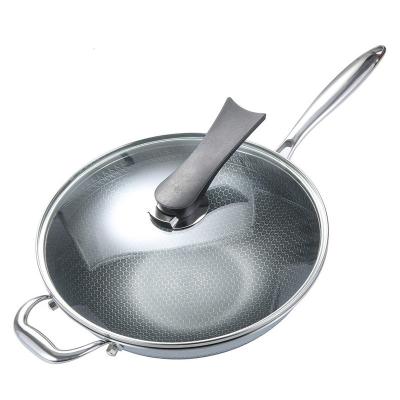 China Modern Heavy Duty Frying Pan Cooking Kitchenware Stainless Steel Cover Kitchen Metal Style Heavy Gauge Frying Pan With Rolled Edge for sale