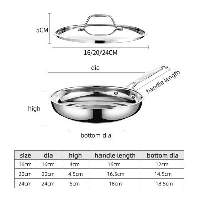 China Best Quality Stainless Steel Cookware Pan Frying Stainless Induction Kitchen Ware Viable Sets for sale