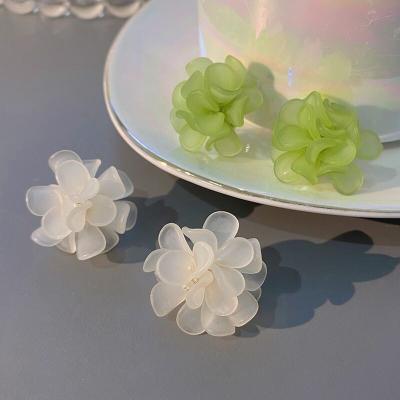 China TRENDY Summer Small Fresh 3D Flower Earrings Petals Super Immortal Simple Earrings for sale