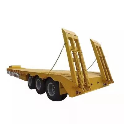 China China Liangshan 4 Axle Truck Trailer 80 Ton Low Bed Semi Trailer Low Bed Semi Trailer for sale