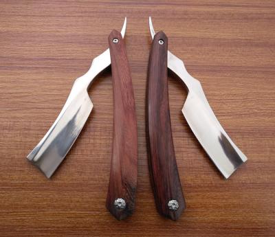 China Single Blade Shaving Razor Manufacturer Barbar Shaver Wooden Handle Luxury Single Blade Straight Razor for sale