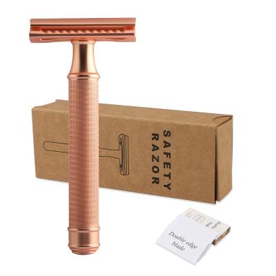 China Rose Gold Single Blade Heavy Single Perfect Metal Women's Brass Blade Safety Shaving Razorfor Ladies for sale