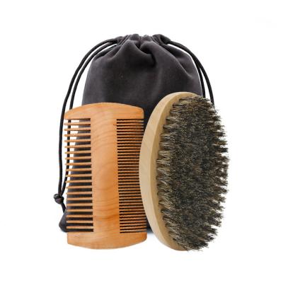 China Amazon Home Hot Selling Custom Logo Beard Brush and Comb Set for Men's Grooming for sale