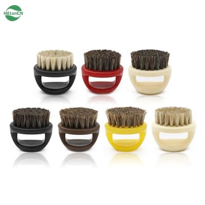 China Custom Barber Cleaning Shaving Brush Color ABS Nylon Handle Boar Round Mini Bristle Finger Beard Brush for sale