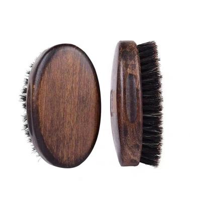 China Waterproof Szczotka Do Brody Drewniana Kartacz Wenge Than 11.5cm Handcrafted Oval Beech Wood Handle Boar Hair Beard Brush For Men for sale