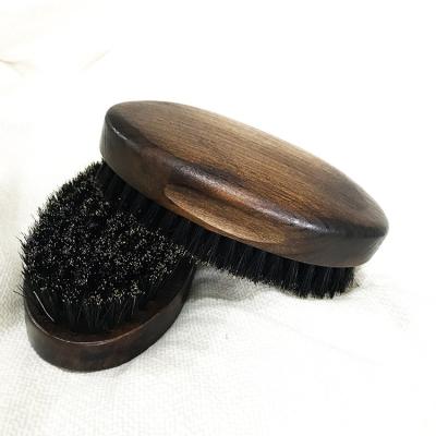 China Hot Selling Normal Private Large Curve 11.5cm Waterproof Logo Vintage Wooden Beard Brush With Boar Hair for sale