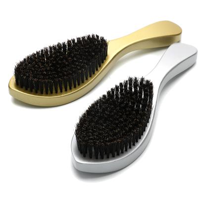 China 100% Waterproof Boar Bristle Medium Private Label 360 Curved PU Paint Silver Gold Wave Brush for sale