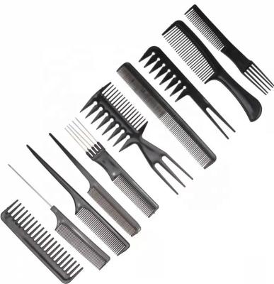 China Salon / Home Wholesale Comb Set Hair Comb Hair Styling Tools 10 Piece Comb Set for sale