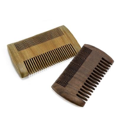 China Home Wholesale Custom Logo Black Travel Size Luxury Sandalwood Beard Wooden Combs For Men for sale