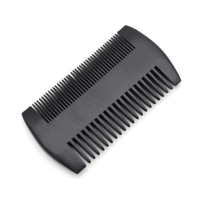 China Home Bulk Wholesale Custom LOGO Men's Beard Grooming Two Size Black Wooden Beard Comb For Men for sale