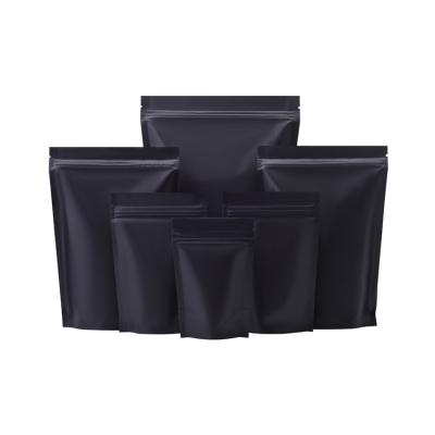 China Matte Black Package Stand Up Pouch Mylar Moisture Proof Storage Food Bags Packaging Bag for sale