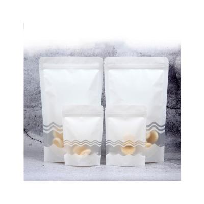 China Factory Wholesale Price Moisture Proof White Plastic Stand Up Pouch With Wave Window for sale