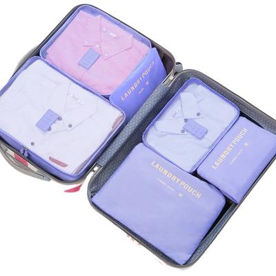 China Cotton fabric recommend Korean travel bags six piece set factory wholesale luggage bag clothing storage bags for sale