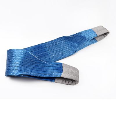 China Flat type lifting webbing goods whosale polyester PE webbing sling sling eye lifting sling for sale