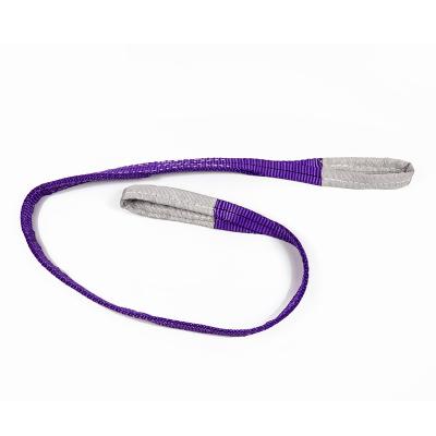 China Purple PE Webbing Goods 1t Polyester Sling Flat Sling Lifting Round Sling for sale