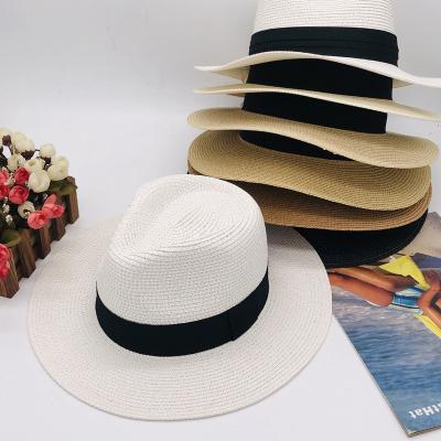 China Fashion To Keep Straw Hat Comfortable Wide Brim Straw Hats Summer White Straw Sunshade Wholesale Custom Hat for sale