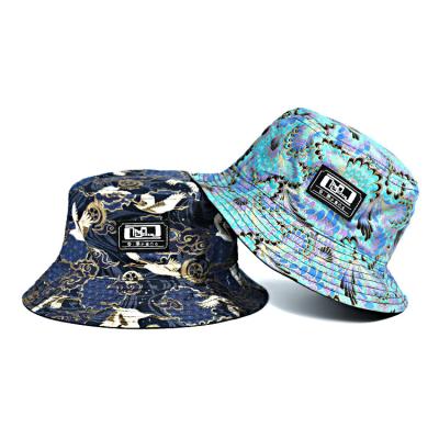 China Fashion To Keep Hot Colorful Double Sided Bucket Hat Custom Geometric Patterns Printed Bucket Hats for sale