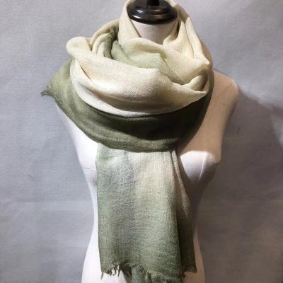 China Keep Warm Customize Casual Progressive Color Wool Scarf Long Autumn Winter Plain Color Tie Dyed Scarf For Women for sale