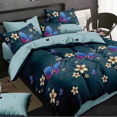 China Best Selling Luxury PORTABLE Luxury Adult Butterfly Pattern Festival Gifts Polyester Bedding Set for sale