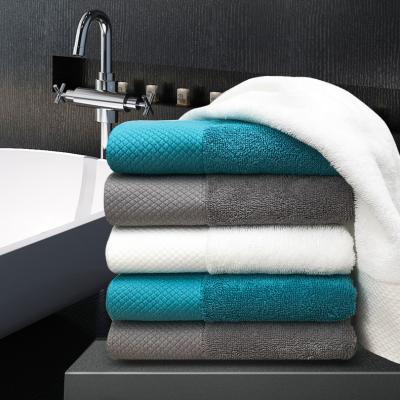 China Hand Bath Hotel Egyptian Cotton Sustainable Good Quality Thick And Large Dobby Towel For Five Star Luxury 100% Cotton Bath Towel Set For Hotel for sale