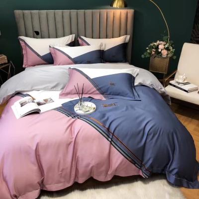 China Nondisposable Class A Level Baby Clip 100s Cotton Pillow Cases Duvet Covers Long 4 In 1 Bedding Set Full Twin King Queen Size for sale