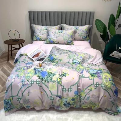 China Nondisposable Luxury Organic 100% Tencel Lyocell Designs Flower Bedding Sets Duvet Cover & Pillow Case Covers Full Twin King Queen Size Bedsheet for sale