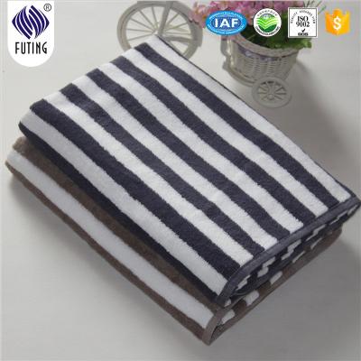 China High quality QUICK DRY luxury hotel towels set factory direct sale hotel towels beach brown stripe towel luxury hotel for sale