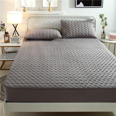 China Amazon Waterproof 100% Warm Microfiber Filled Quilted Waterproof Bed Cushion Cover Mattress Protector Mattress Cover Full Twin King Queen Size for sale