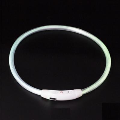 China USB Rechargeable Night Reflective Adjustable Safety Stocked Flashing Led Dog Collar for sale