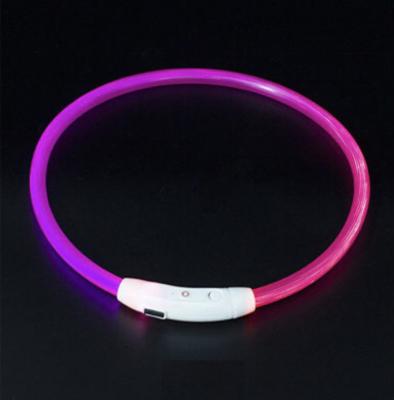 China Stocked Light Up Dog Collars USB Rechargeable Cuttable To Any Size 360 ​​Degree High Visibility Safety Led Dog Collar for sale