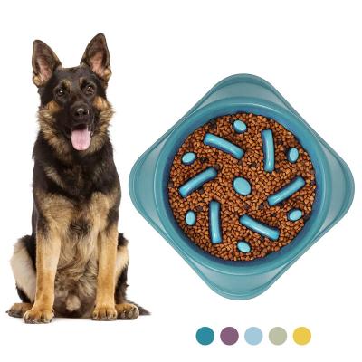 China Viable No Puddle High Quality Custom Designer Slow Food Eating Feeder Dog Bowl for sale