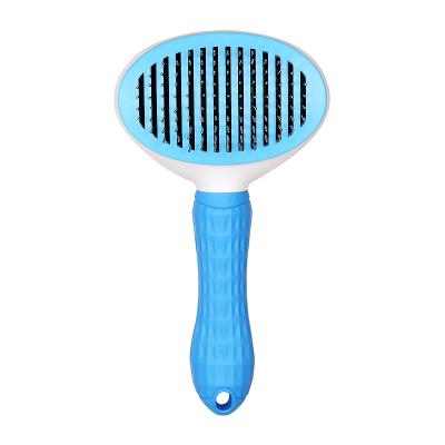 China Pet Hair Removal Automatic Brush Needle Stocked Telescopic Comb For Cat And Dog for sale