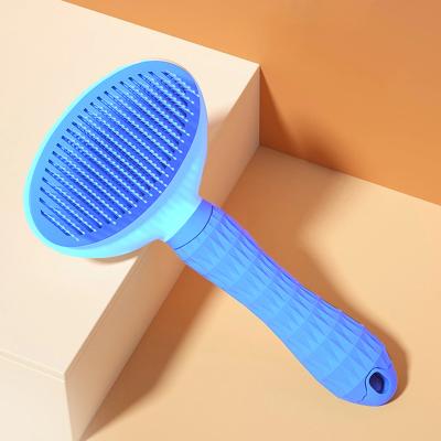 China Plastic Comb Cat Pet Dog Brush Grooming Solvent Hair Polisher Self Cleaning Massager Amazon Viable Success for sale