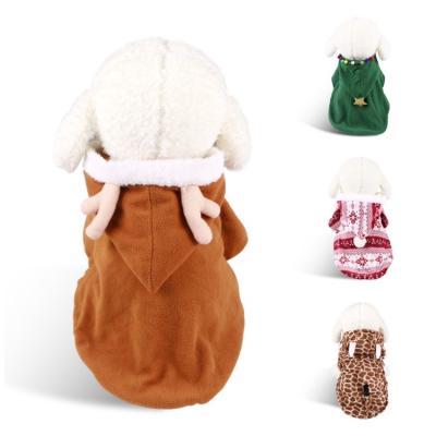 China Stocked Christmas Brown Elk Designs Little Dog Clothes Cat Dress for sale