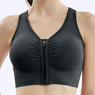 China QUICK DRY Front Zipper Woman sports bra cross ties yoga shockproof free bra fitness gathering sports bra wire vest for sale