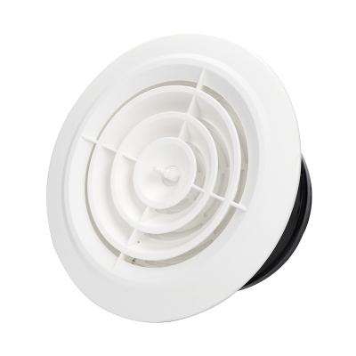 China Modern HVAC Grill Valve Adjustable Diffuser Canopy Decorative Plastic Bathroom Ventilation 100mm for sale