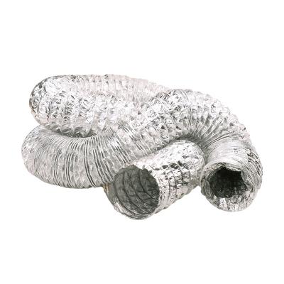 China Industrial Fireproof Air Conditioner Air Duct Cloth Pipe Ventilation Aluminum Foil Flexible Fiberglass with 8m Steel Wire Industrial for sale