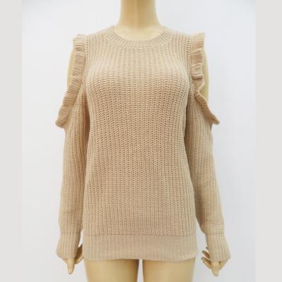 China Breathable Top Solid Casual Ladies Sweater Women In-stock Winter USA Solid Casual Ladies Ready Made Surplus Stock Clearance for sale