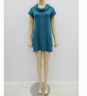 China Women Lady Tunic Summer Tops Regular Solid Casual Ready Made Overlays Ladies In-stock Surplus Stock for sale