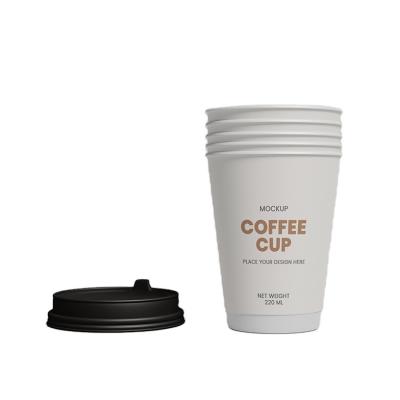 China Recyclable Factory Directly Sale Logo Printed Disposable Ripple Wall Paper Cup For Coffee With Lid for sale