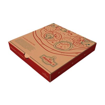 China Disposable Custom Design Food Box Corrugated Paper Brown Pizza Box for sale