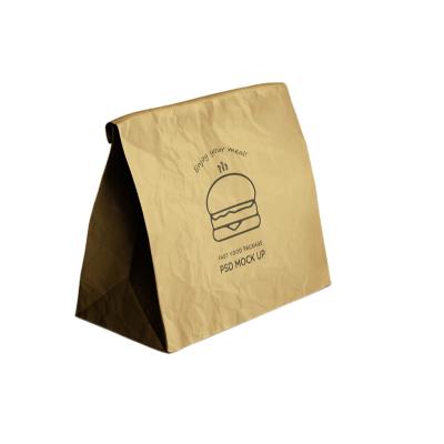 China Recycled Materials Top-ranking Product Wholesale Custom Logo Eco Friendly Fast Food Take Away Kraft Paper Bag for sale