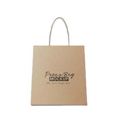 China Recyclable Recycled Custom Logo Printed Restaurant Food Takeaway Shopping Bag for sale