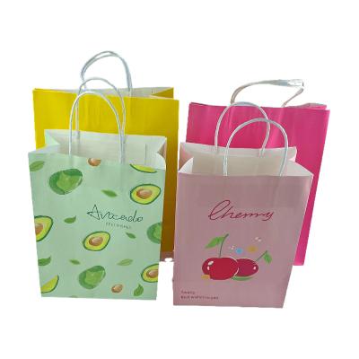 China Recycled Materials Packaging Size Strong Carry Packing Food Takeaway Bags Retail Handles Print Small Shopping Custom Your Own Logo Kraft Paper Bag for sale