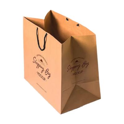 China Recycled Materials grocery shopping packaging custom made fast food take away clothes packaging kraft paper bag for sale