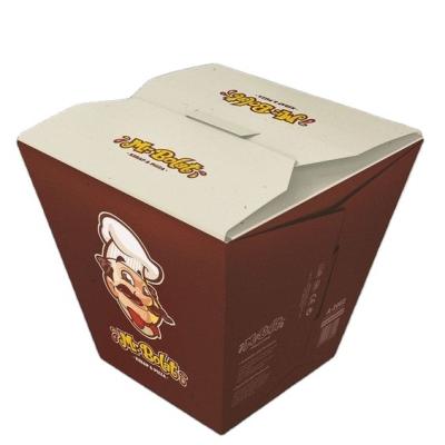 China Recycled Materials Wholesale Take Out Container Food Custom Print takeway food box 600ml 800ml 1000ml brown paper box for sale